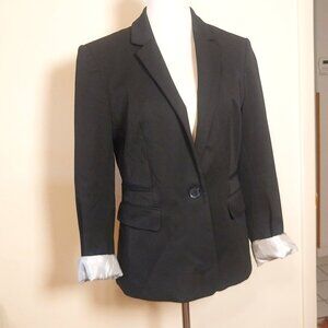 EXPRESS SIZE 10 BLACK BLAZER W/ DECORATIVE LINING